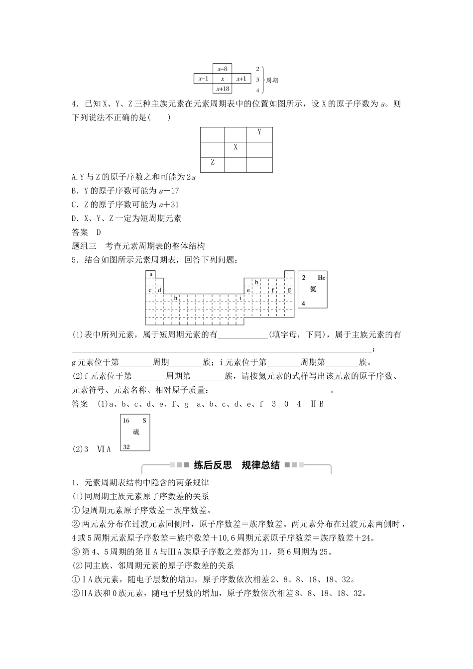 （浙江专用）高考化学一轮复习 专题3 微观结构与物质的多样性 第二单元 元素周期律 元素周期表学案 苏教版-苏教版高三全册化学学案_第3页