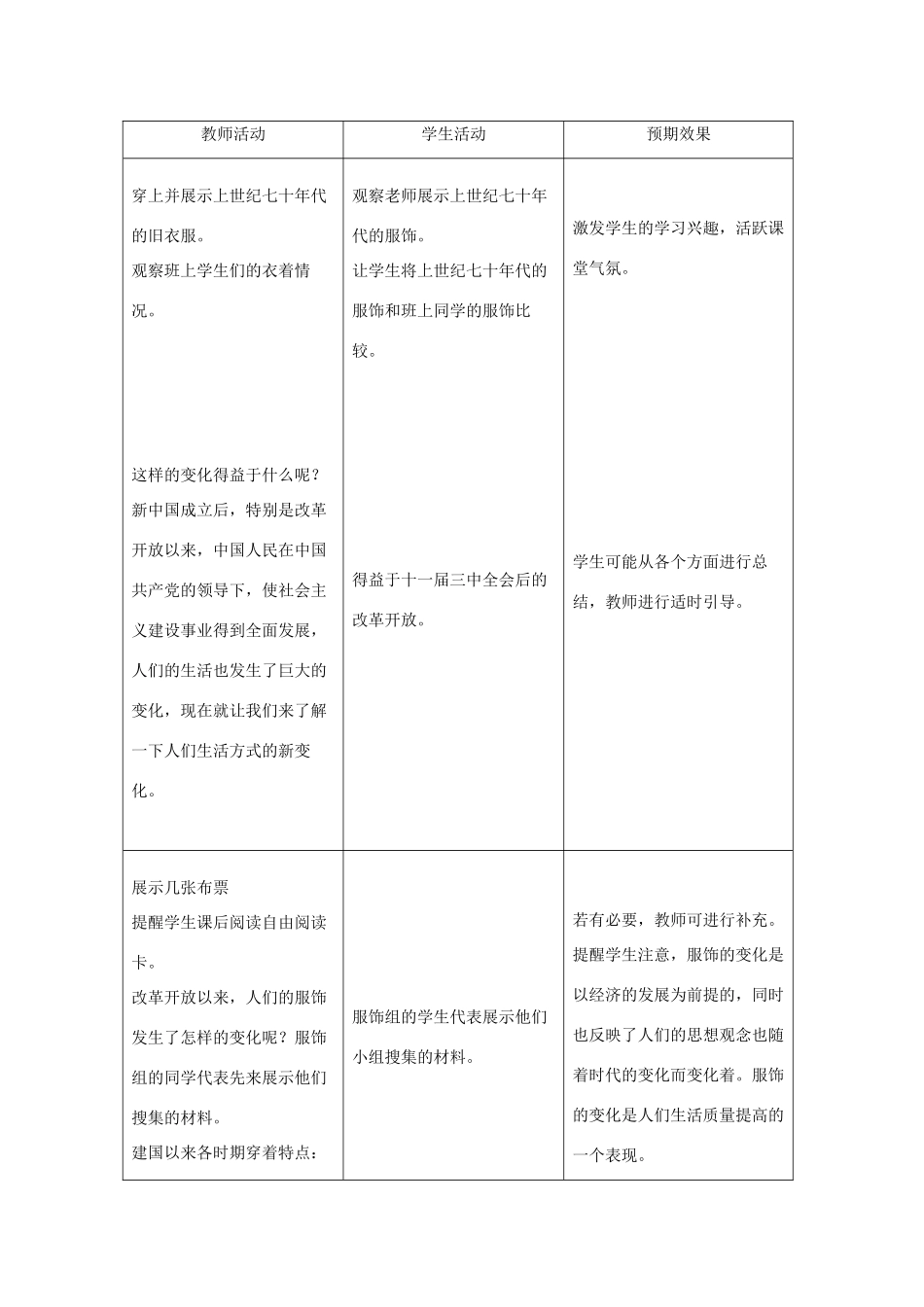 2014八年级历史下册 第21课 人们生活方式的变化（第1课时）教案 新人教版_第2页