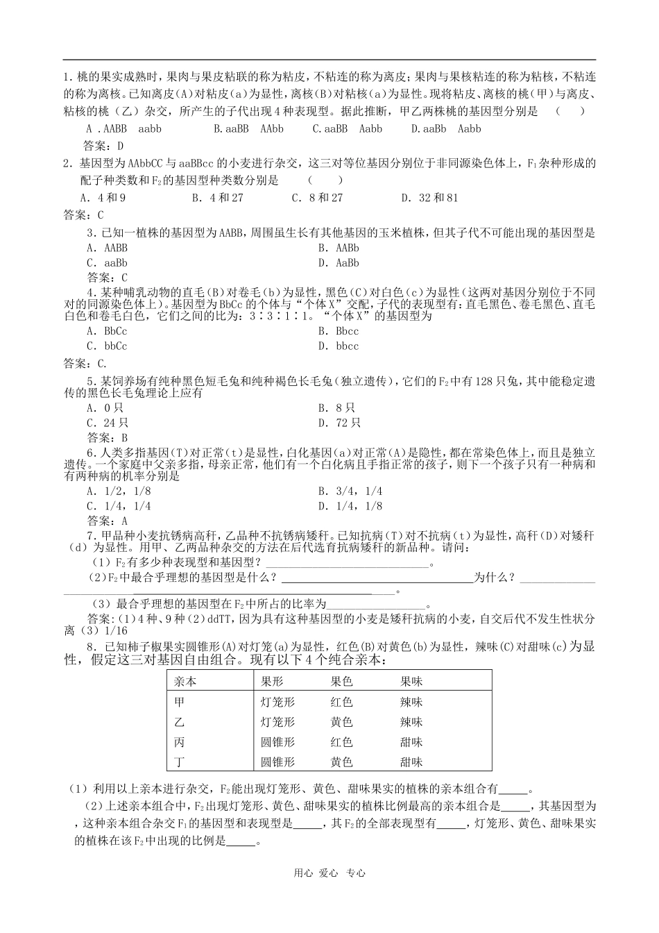 高中生物 孟德尔两对相对性状的杂交实验（二）学案 新人教版必修2_第3页