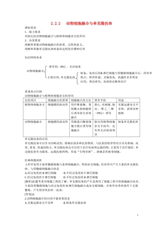 高中生物《动物细胞融合与单克隆抗体》学案2 新人教版选修3