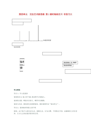河南省新乡县高级中学八年级政治上册 第四单元 交往艺术新思维 第1课时 海纳百川 有容乃大教学案 新人教版