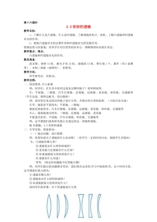 2013年八年级物理上册 3.5奇妙的透镜教案 粤教沪版