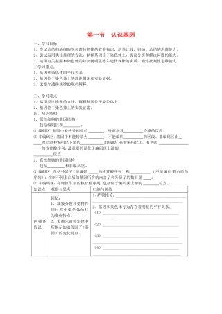 高中生物学案：认识基因中图版必修2