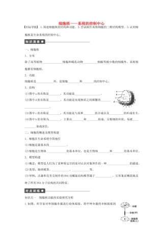 高中生物 第三章 细胞的基本结构 第11课时 细胞核 系统的控制中心课时作业 新人教版必修1-新人教版高一必修1生物学案