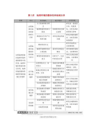 高考地理一轮复习 第1部分 第3章 地理环境的整体性和区域差异 第2讲 地理环境的整体性和地域分异学案 中图版-中图版高三全册地理学案