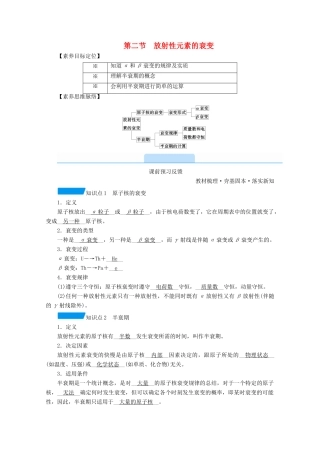高中物理 第十九章 原子核 第二节 放射性元素的衰变学案 新人教版选修3-5-新人教版高中选修3-5物理学案