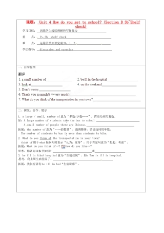 湖南省吉首市民族中学八年级英语《Unit 4 How do you get to school》学案4
