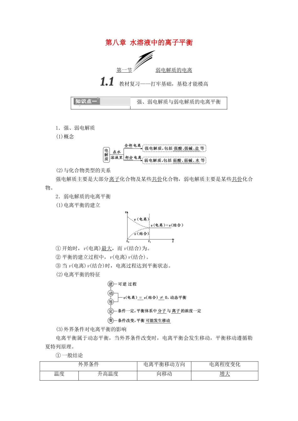 （通用版）高考化学一轮复习 第八章 水溶液中的离子平衡学案-人教版高三全册化学学案_第1页