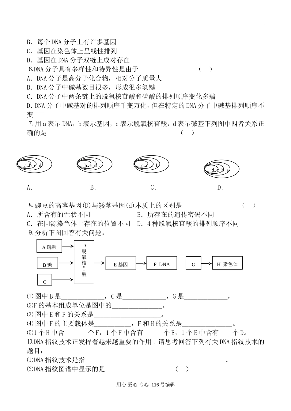 高中生物人教版必修2基因是有遗传效应的DNA片段 学案_第2页