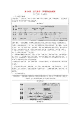 （通史版通用）高考历史一轮总复习 第3部分 世界古代近代史 第7单元 第19讲 古代希腊、罗马的政治制度学案-人教版高三全册历史学案