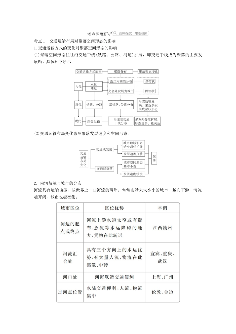 高考地理一轮复习 第二部分 人文地理——重在运用 第五章 交通运输布局及其影响 第25讲 交通运输方式和布局变化的影响学案 新人教版-新人教版高三全册地理学案_第3页