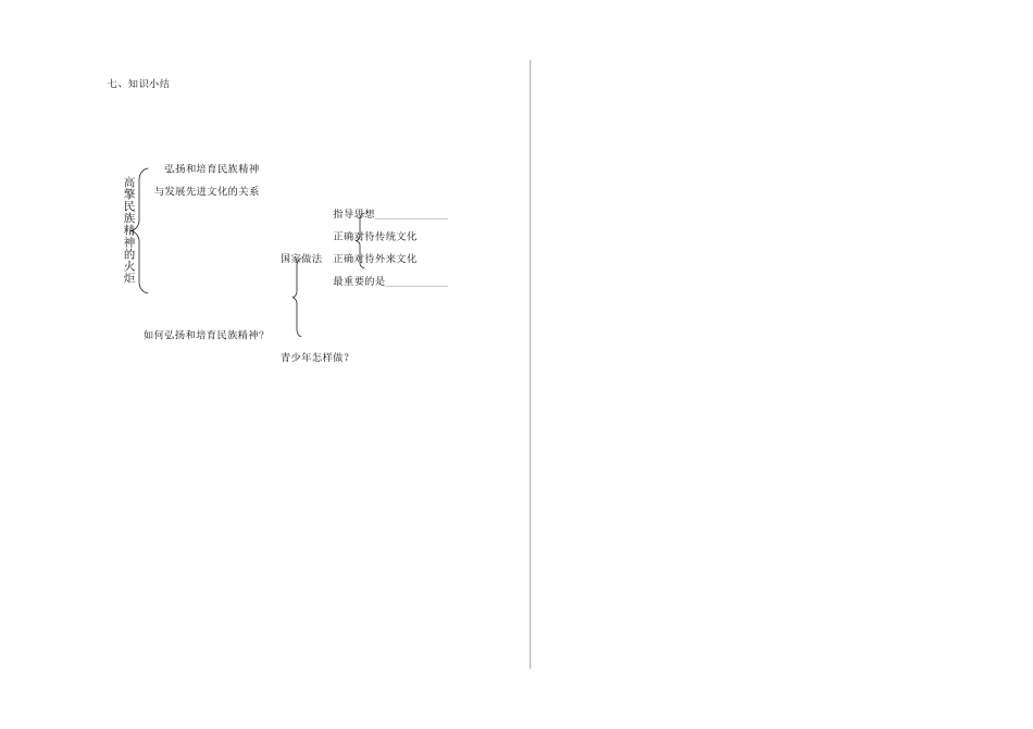 九年级政治 高擎民族精神的火炬学案1 鲁教版_第3页