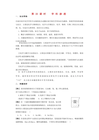 中考化学 第25课时 学科渗透学案 人教新课标版