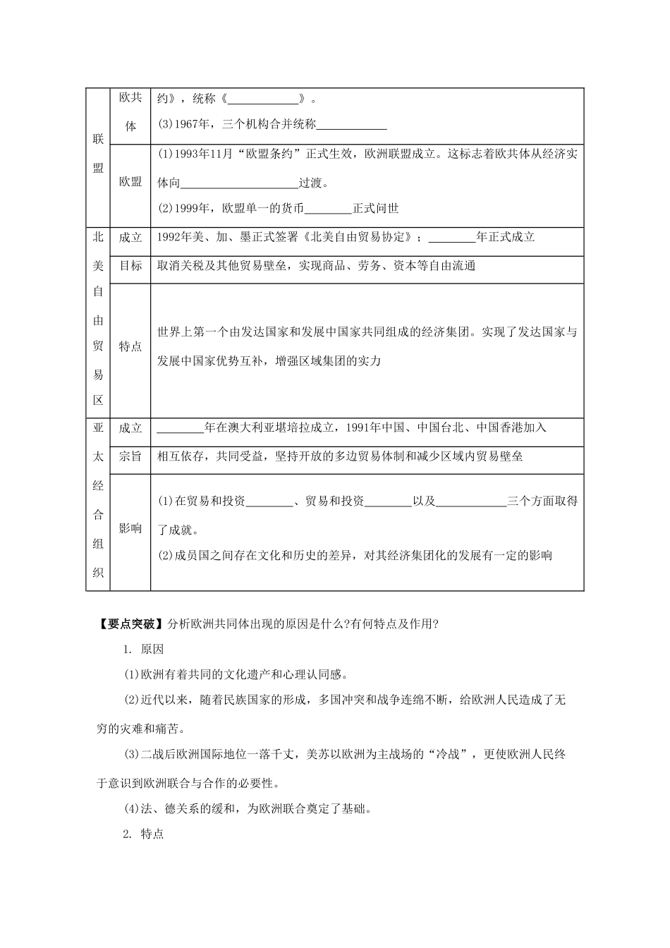 （江苏专版）高考历史一轮复习 第12单元 第二次世界大战后世界经济的全球化趋势 第24讲 世界经济区域集团化和全球化的发展趋势导学案-人教版高三全册历史学案_第2页
