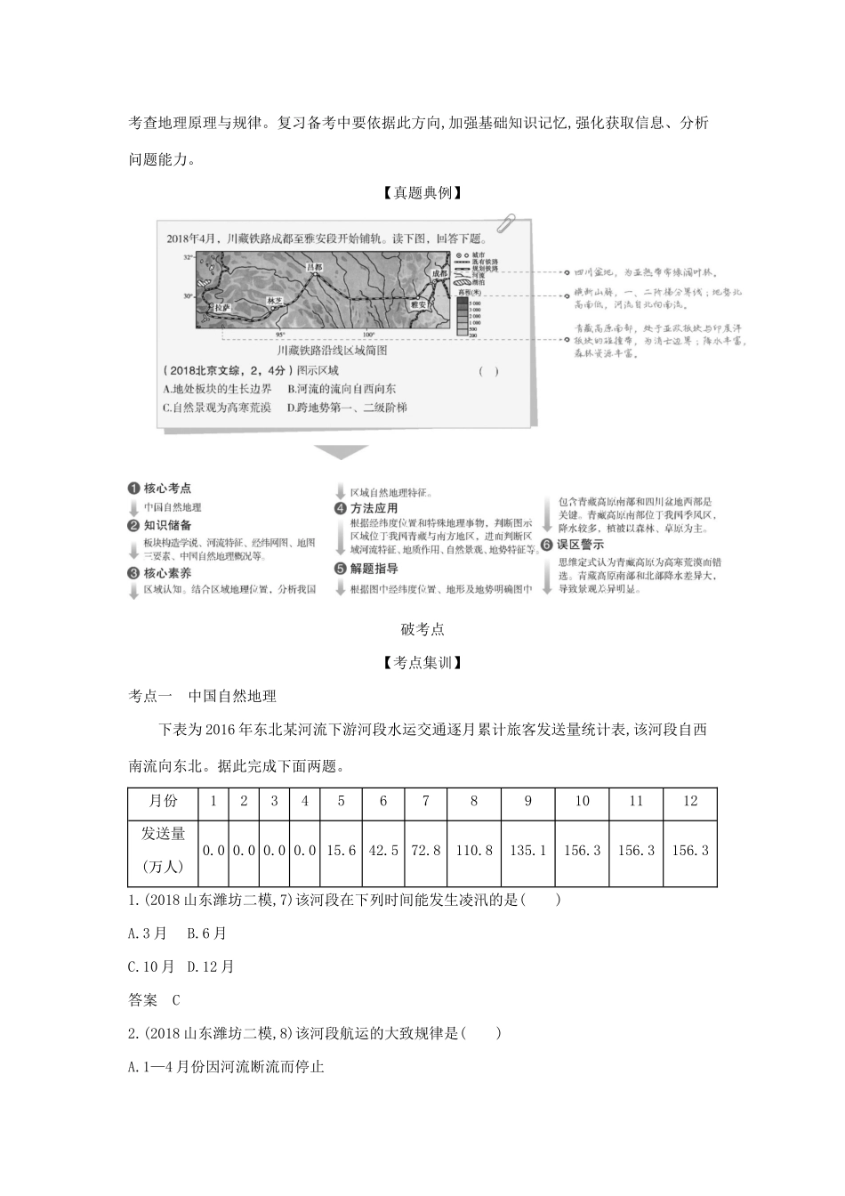（5年高考3年模拟A版）山东省高考地理总复习 专题十三 中国地理学案（含解析）-人教版高三全册地理学案_第2页