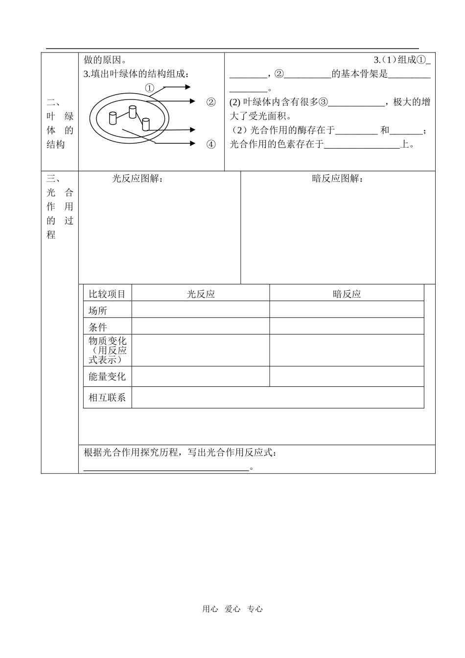 高中生物能量的来源---光与光合作用学案必修一_第2页