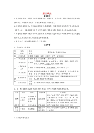 九年级历史上册 第3单元 复习导学案 中华书局版-中华书局版初中九年级上册历史学案