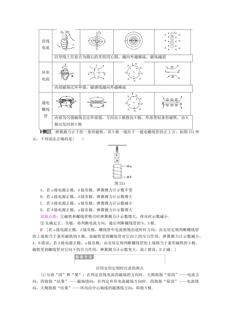 高中物理 第5章 磁场与回旋加速器 5.3 探究电流周围的磁场学案 沪科版选修3-1-沪科版高二选修3-1物理学案_第3页