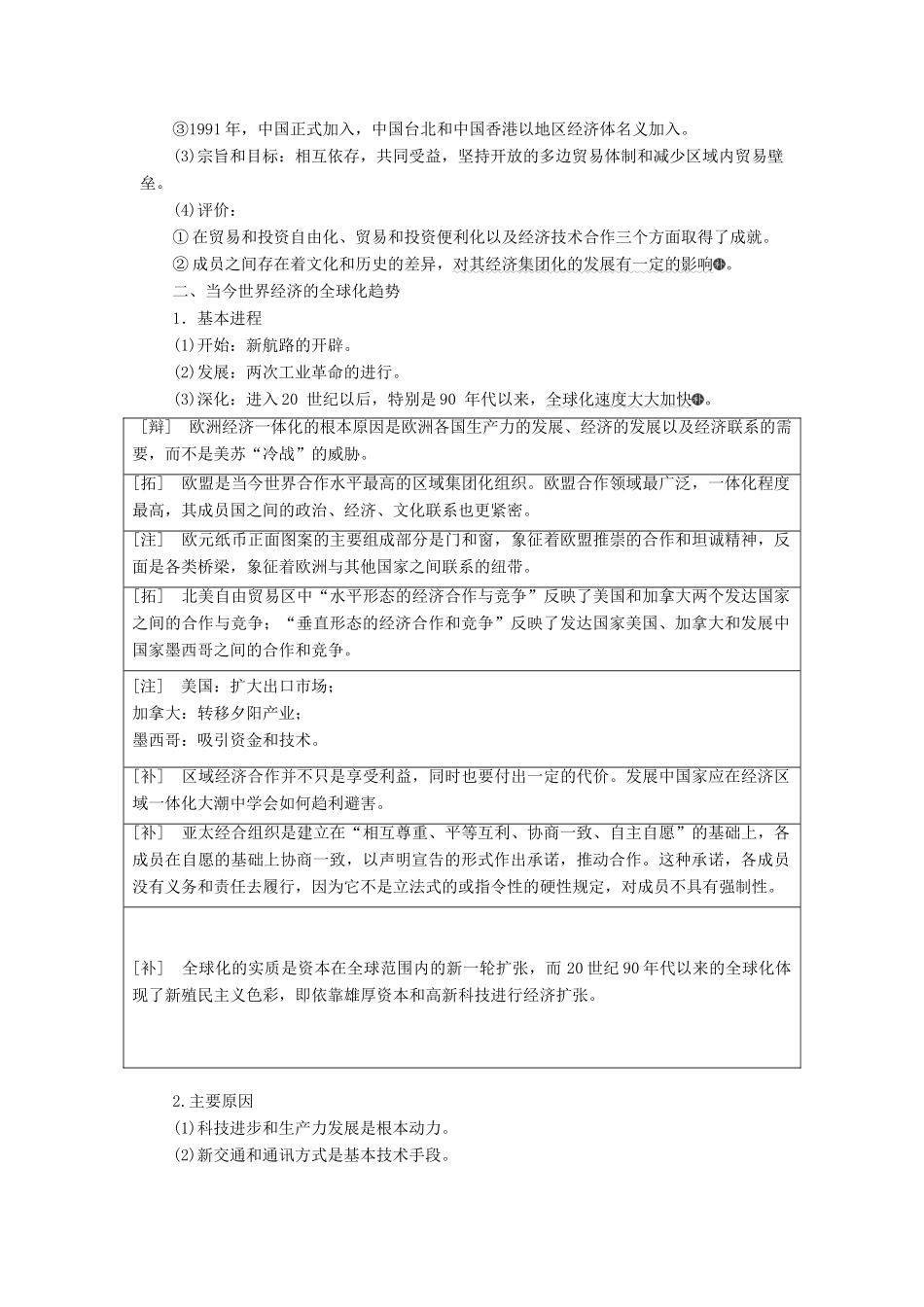 （通史版）高考历史一轮复习 第十四单元 世界政治经济格局的演变——二战后的世界 第39讲 世界经济区域集团化与全球化趋势学案（含解析）-人教版高三全册历史学案_第2页