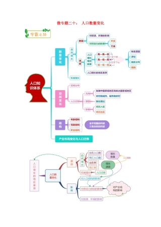 高考地理第一轮复习 专题6 微专题二十 人口数量变化思维导图学案-人教版高三全册地理学案
