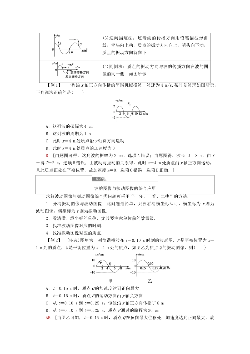 高中物理 第3章 机械波 章末综合提升学案 鲁科版选择性必修第一册-鲁科版高中选择性必修第一册物理学案_第2页