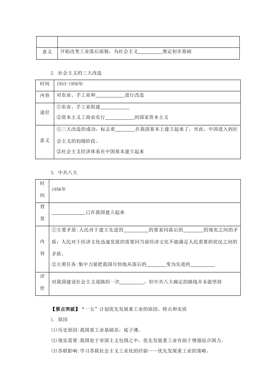 （江苏专版）高考历史一轮复习 第10单元 中国特色社会主义建设的道路 第19讲 20世纪50年代至70年代中国探索社会主义建设道路的实践导学案-人教版高三全册历史学案_第2页