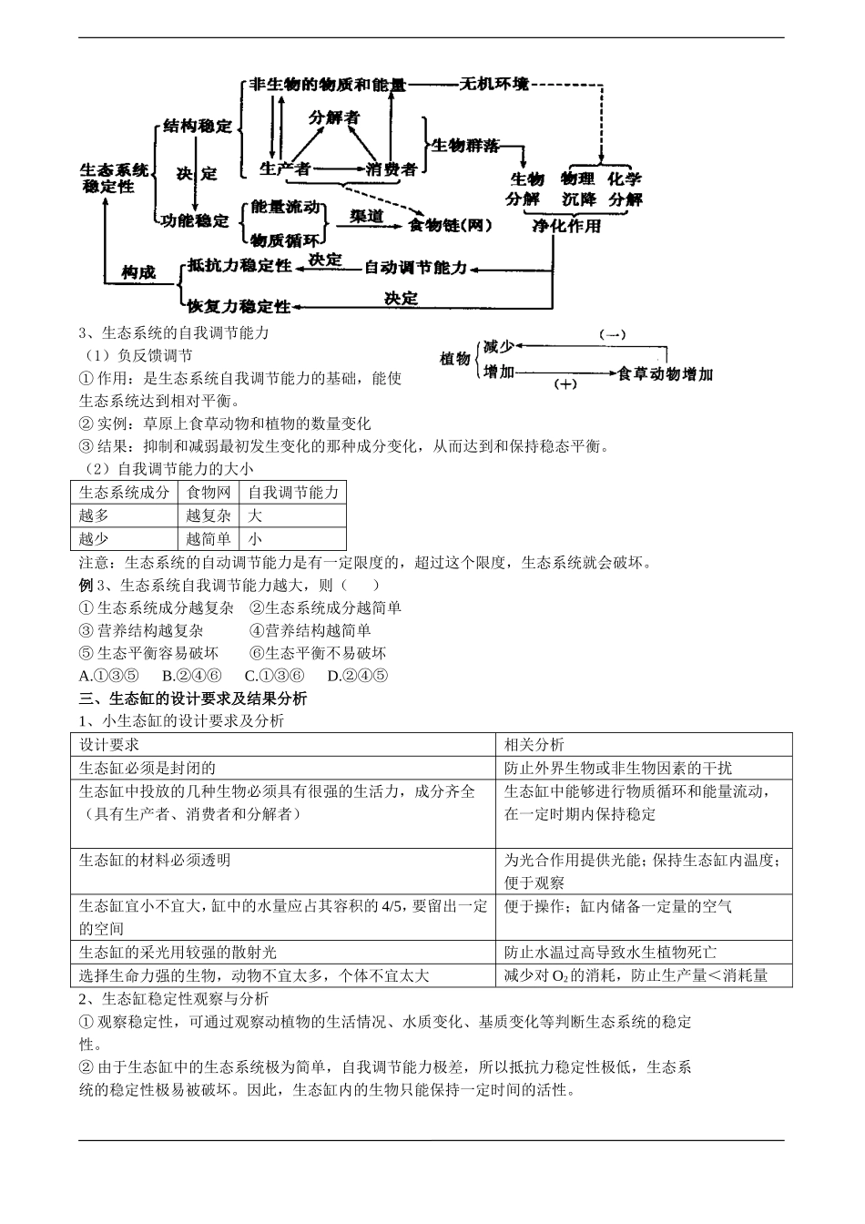 高中生物预习学案：：5.5《生态系统的信息传递、稳定性》（新人教版必修3）_第3页