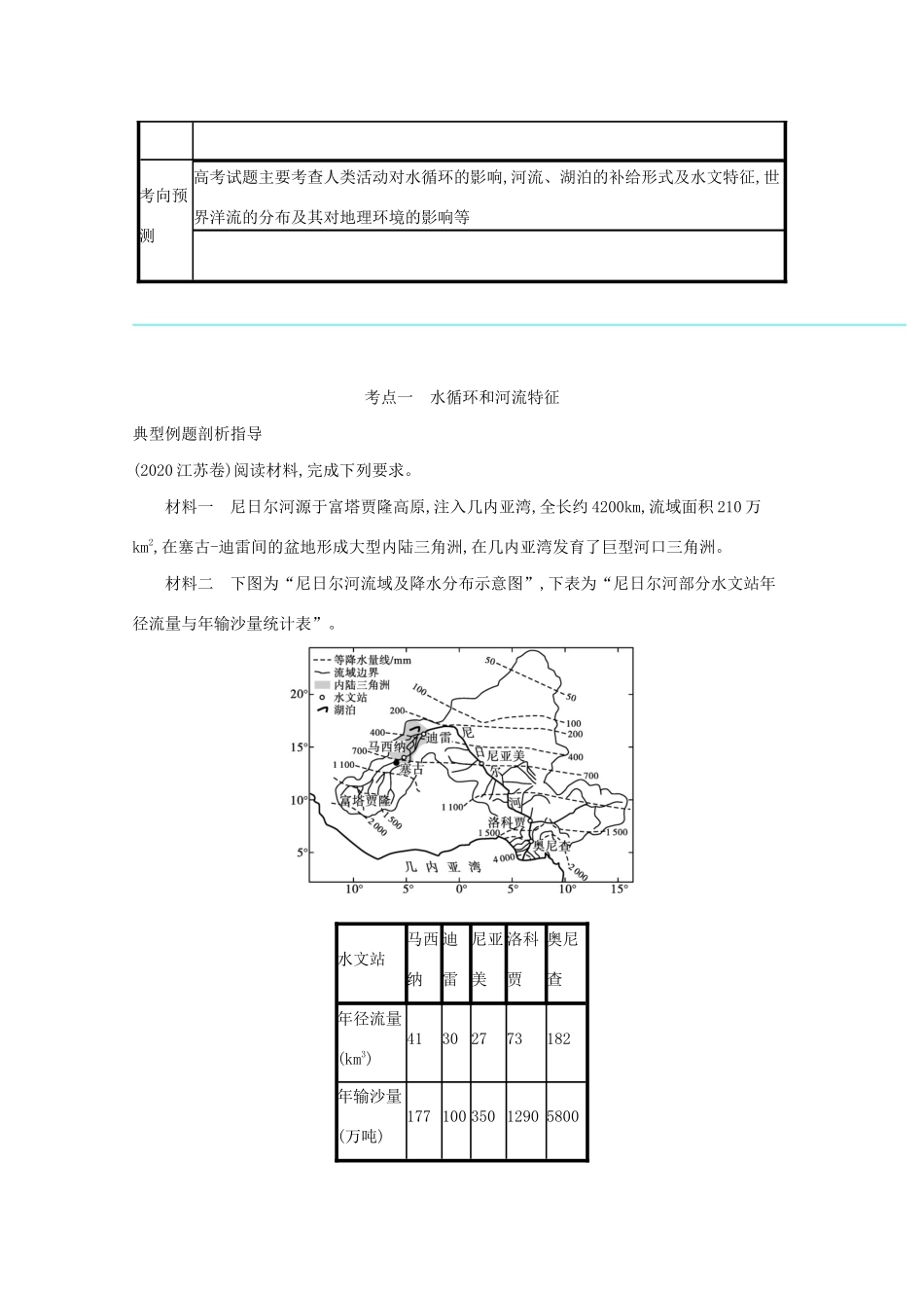 高考地理二轮复习 专题三 地球上的水学案-人教版高三全册地理学案_第2页