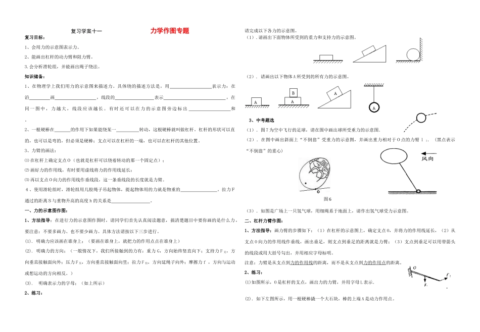 中考物理 复习学案十一力学作图专题_第1页