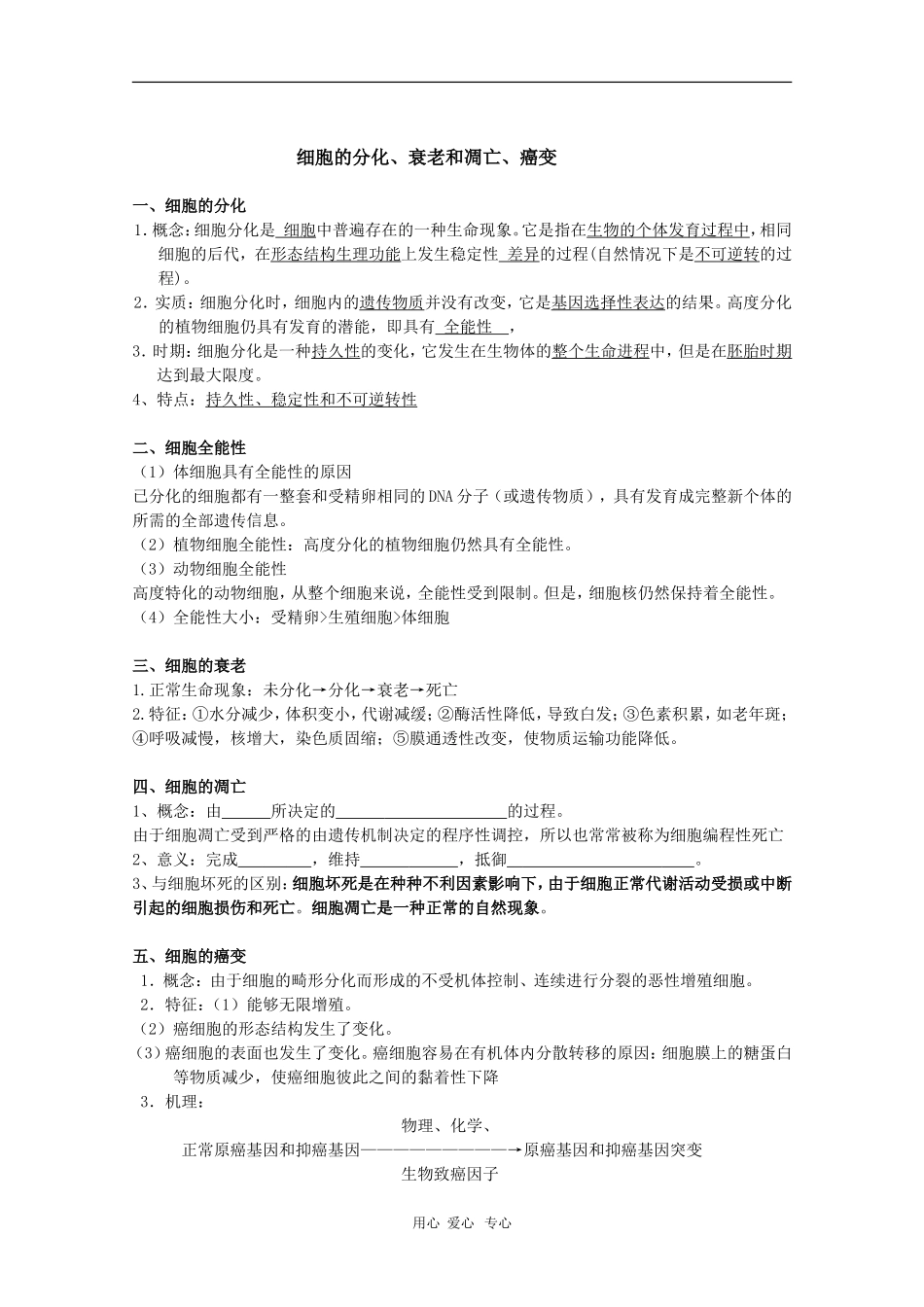 高中生物：第6章《细胞的生命历程》学案（新人教版必修1）_第3页