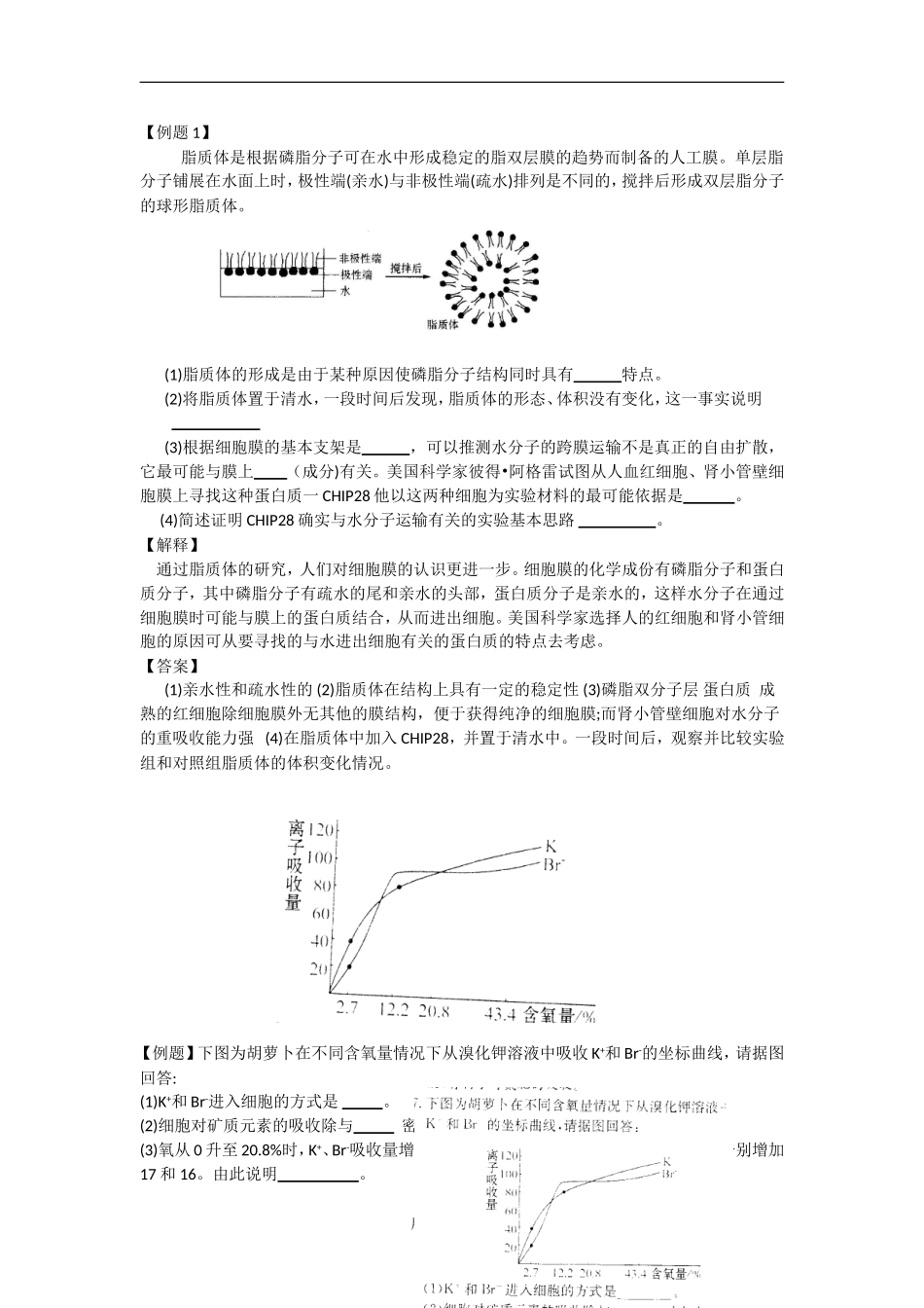 高中生物第四章细胞物质输入和输出学案必修一_第3页