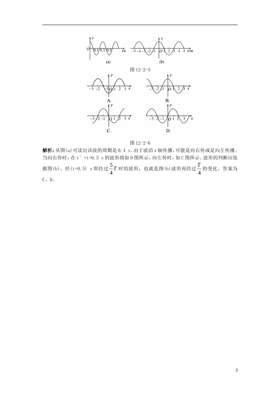 高中物理 第十二章 机械波 2 波的图象课堂互动学案 新人教版选修3-4-新人教版高二选修3-4物理学案_第3页