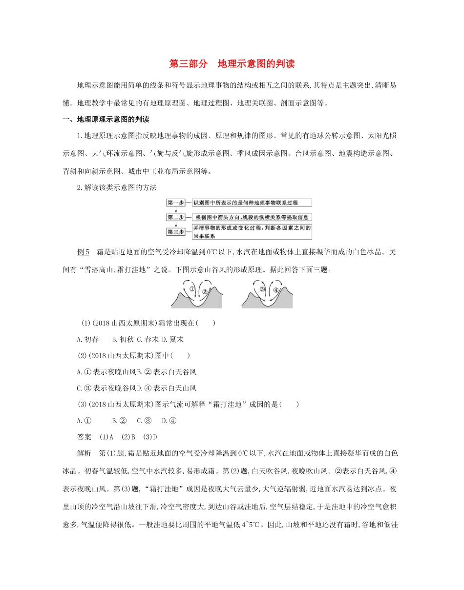 高考地理二轮复习 七类核心图表必“读”：第三部分 地理示意图的判读学案-人教版高三全册地理学案_第1页