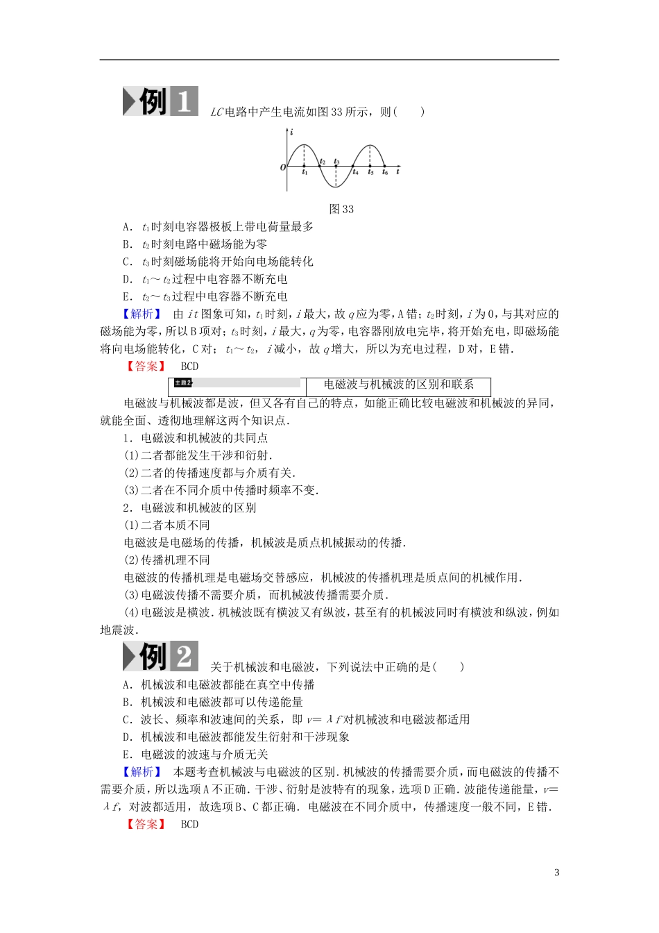 高中物理 第3章 电磁波章末分层突破教师用书 鲁科版选修3-4-鲁科版高中选修3-4物理学案_第3页