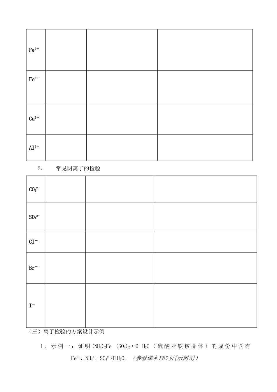 第三节：物质检验实验方案的设计学案改用_第2页