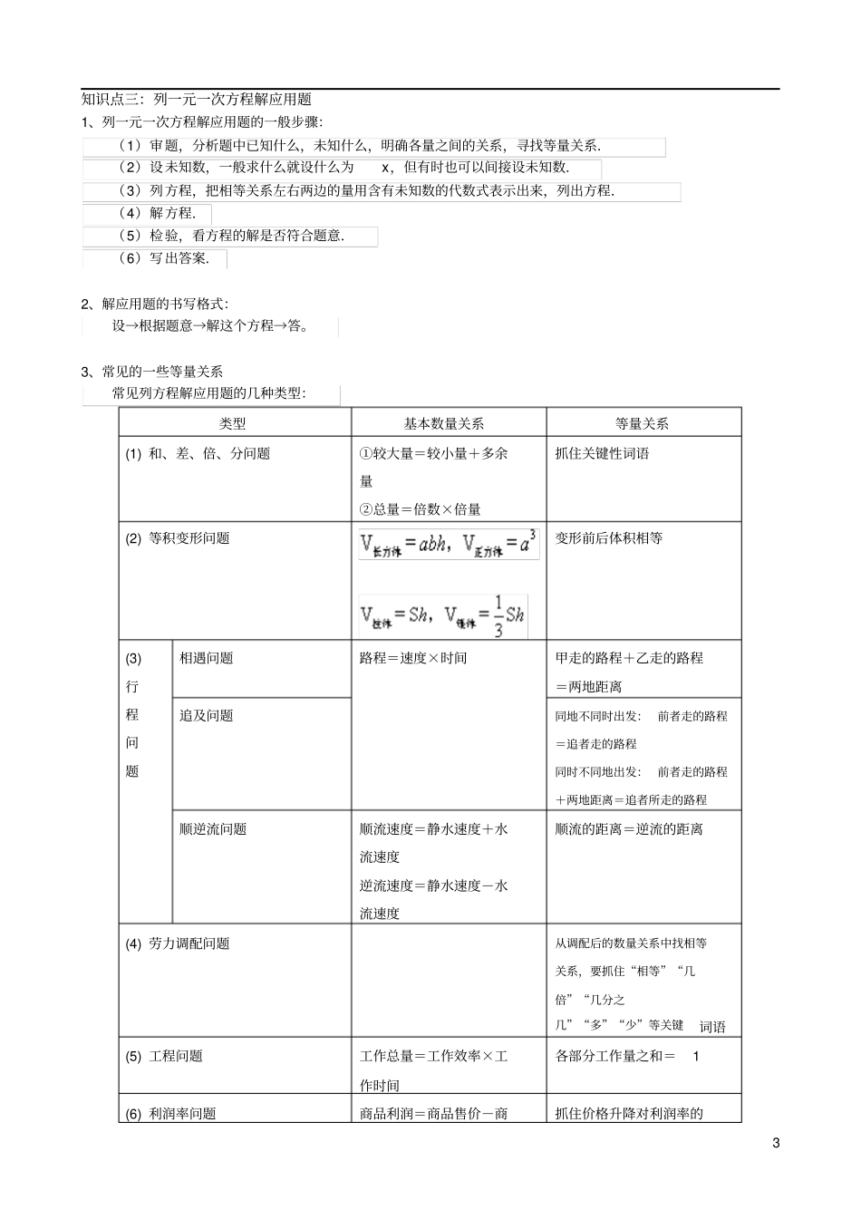 一元一次方程讲义_第3页