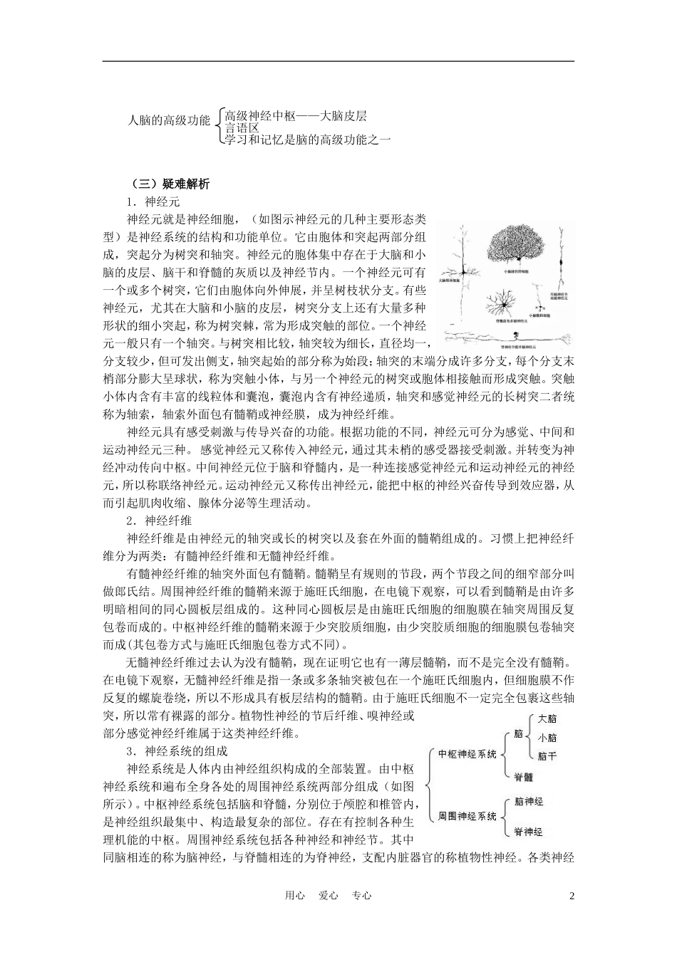 高中生物《通过神经系统的调节》学案8 新人教版必修3_第2页