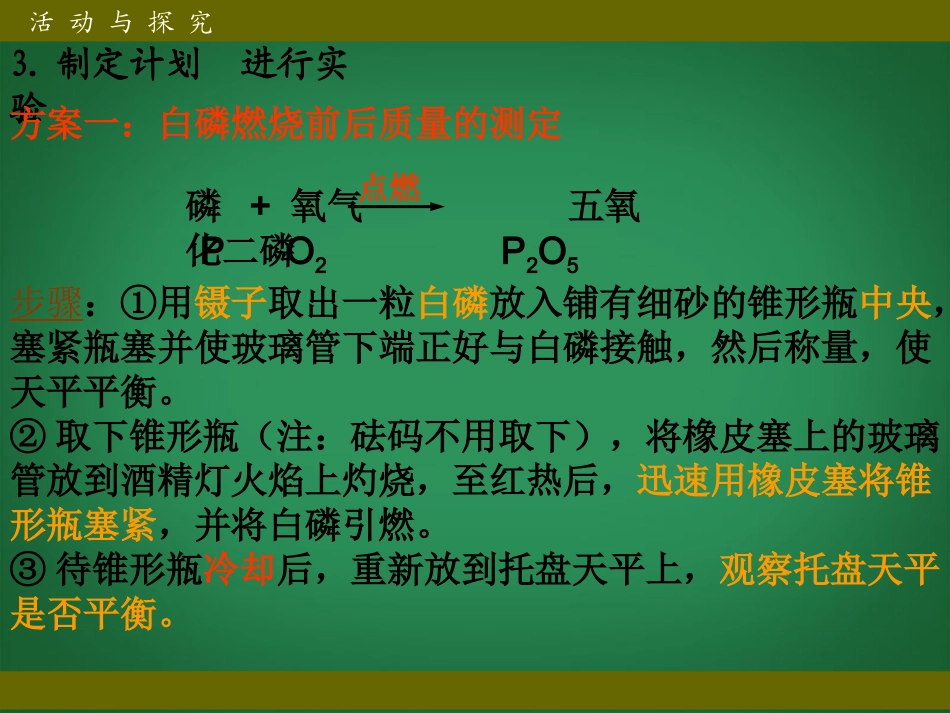 2013年秋九年级化学上册 第五单元 化学方程式 课题1 质量守恒定律精品课件 （新版）新人教版_第3页