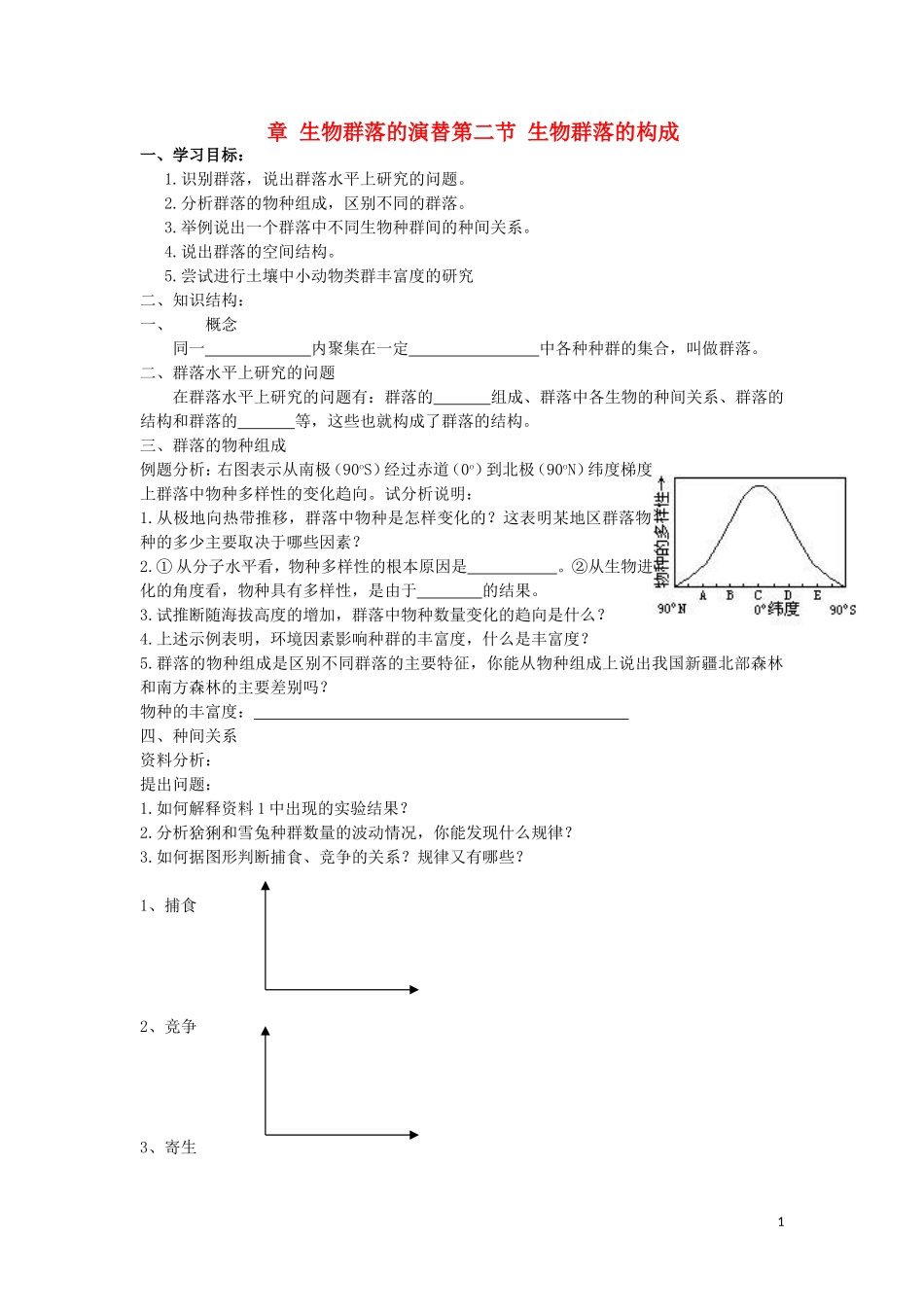 高中生物《生物群落的构成》学案2 苏教版必修3_第1页