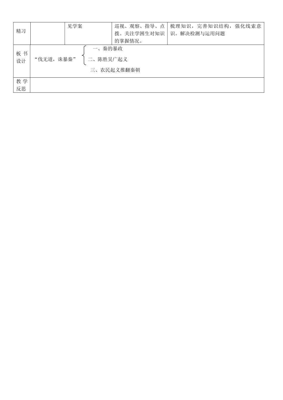 吉林省通化市外国语中学七年级历史上册 第11课“伐无道，诛暴秦”导学案 新人教版_第2页