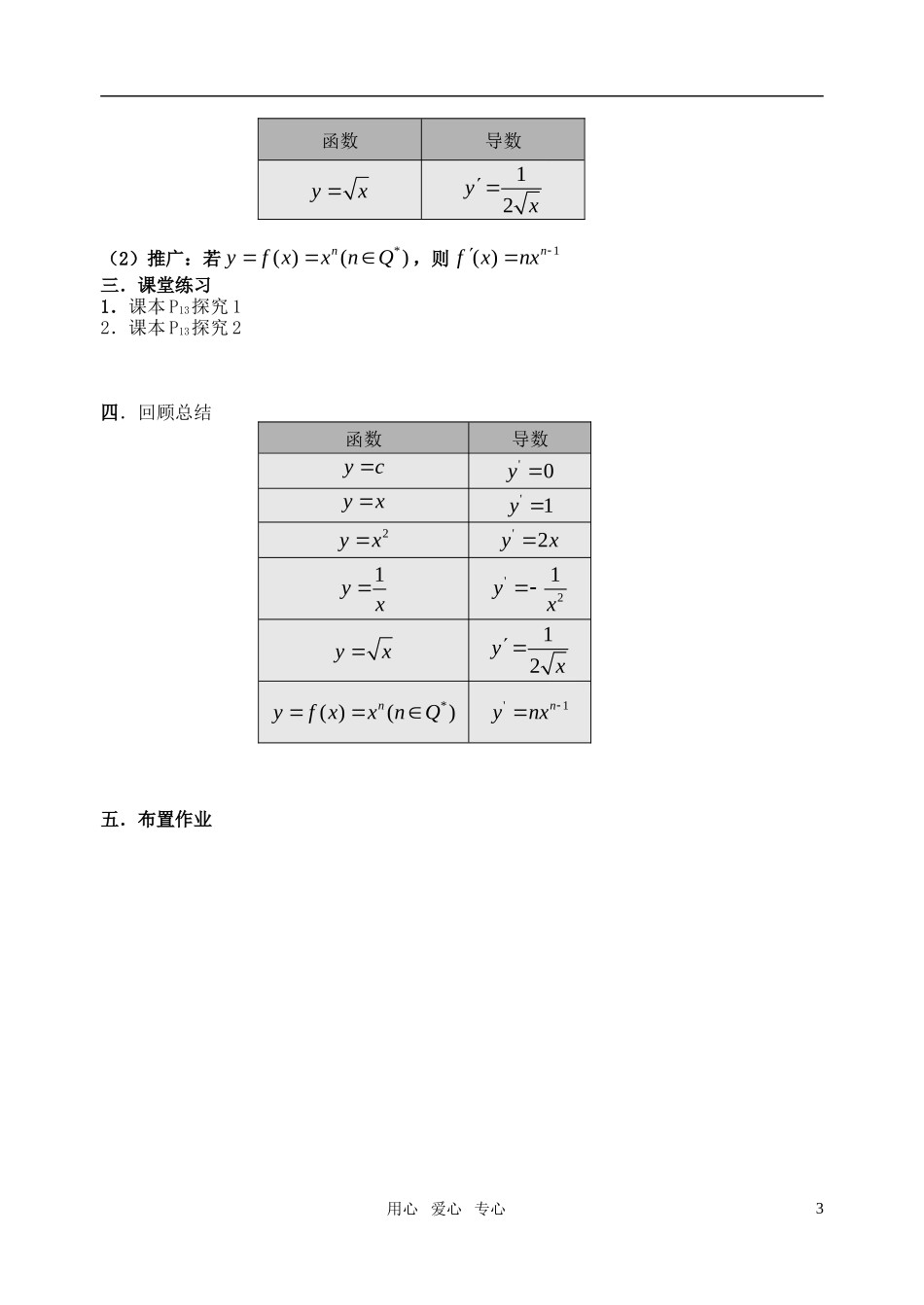 高中数学 1[1].2.1几个常用函数的导数教案 苏教版选修3_第3页