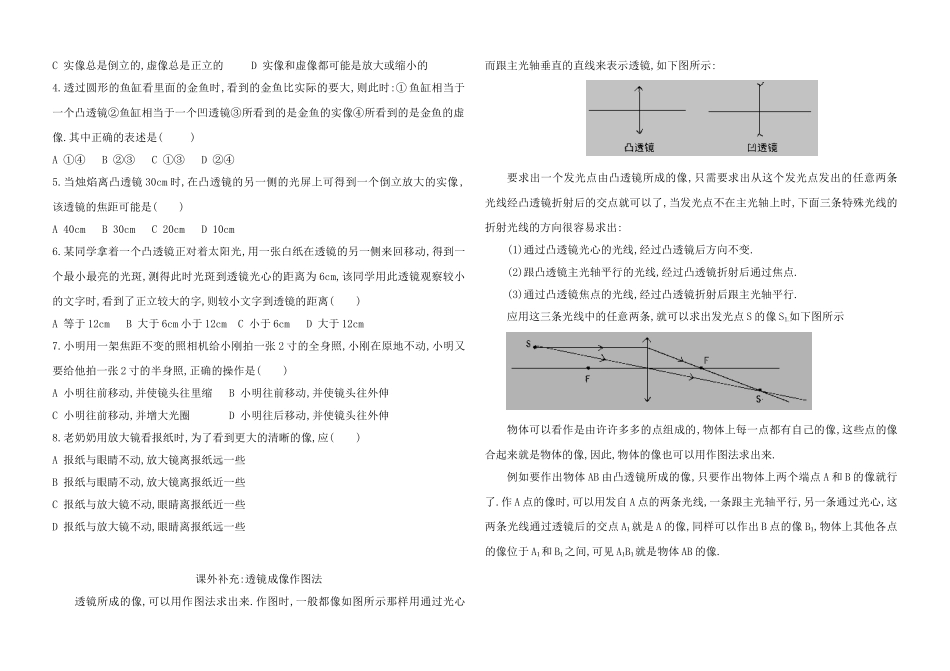 凸透镜成像规律的应用学案_第2页