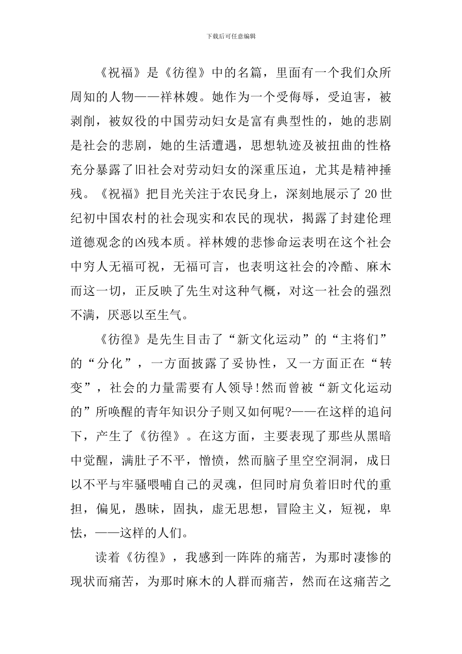 2024彷徨的阅读心得_第2页