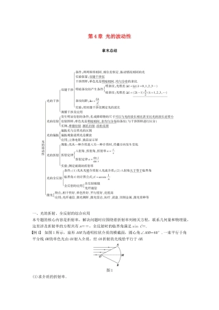 高中物理 第4章 光的波动性章末总结学案 沪科版选修3-4-沪科版高二选修3-4物理学案