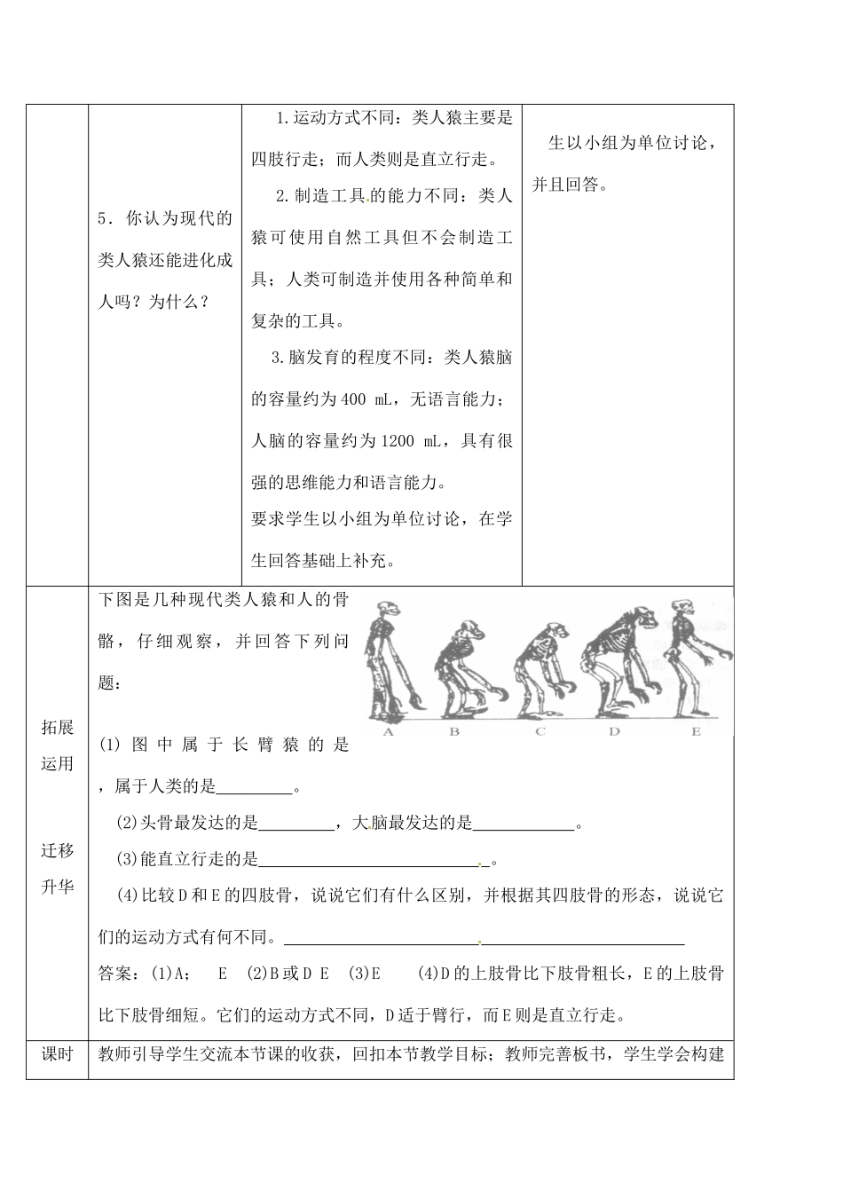 2014七年级生物下册 第一节 人类的起源和发展（第一课时）教案 新人教版_第3页