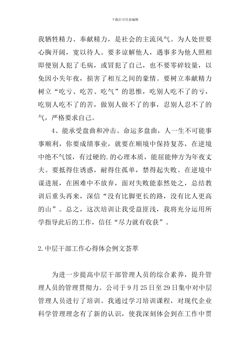 中层干部工作心得体会例文荟萃_第3页