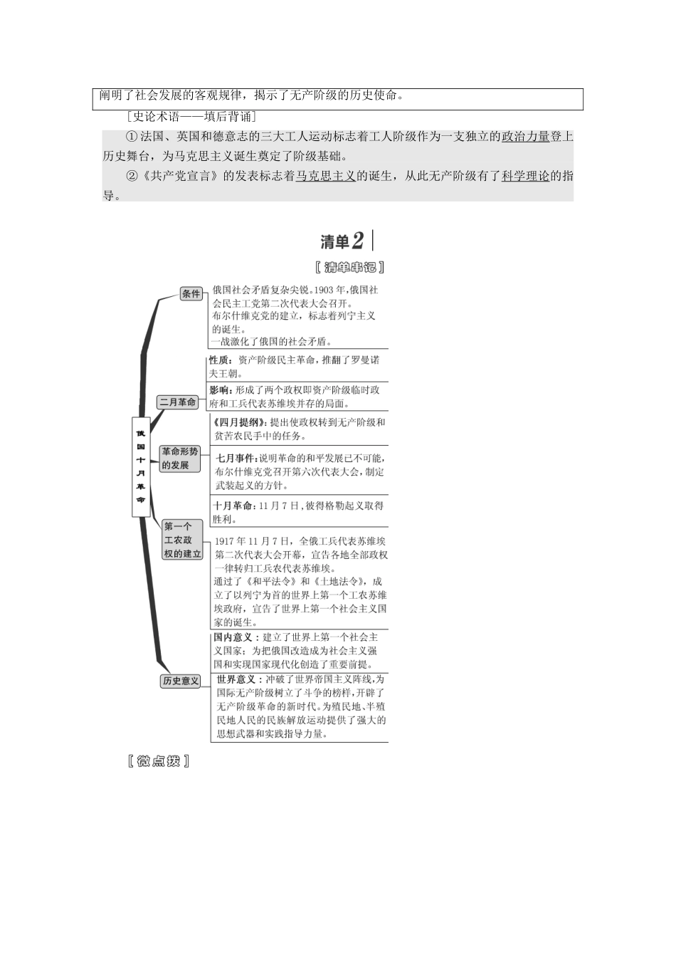 （江苏专版）高考历史一轮复习 模块一 政治文明历程 专题五 解放人类的阳光大道和当今政治格局的多极化趋势 第10讲 马克思主义的诞生和俄国十月社会主义革命学案（含解析）人民版-人民版高三全册历史学案_第2页