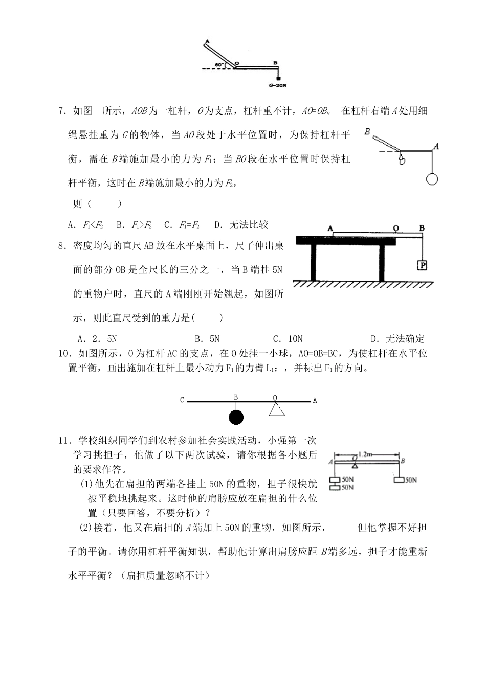 第十一章  简单机械和功  第一节  杠杆   第三课时_第2页