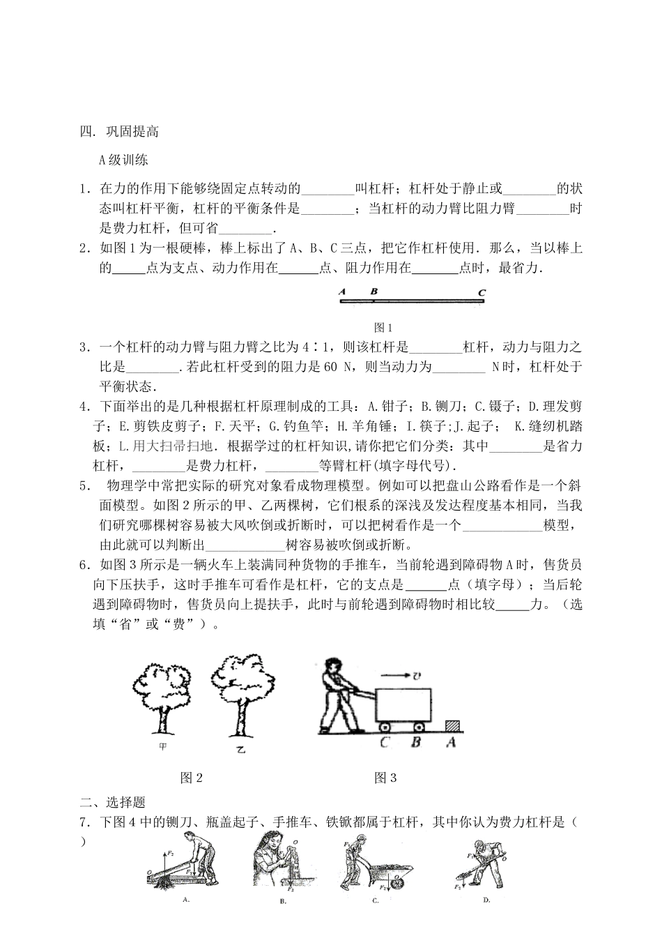 第十一章  简单机械和功  第一节  杠杆   第三课时_第3页