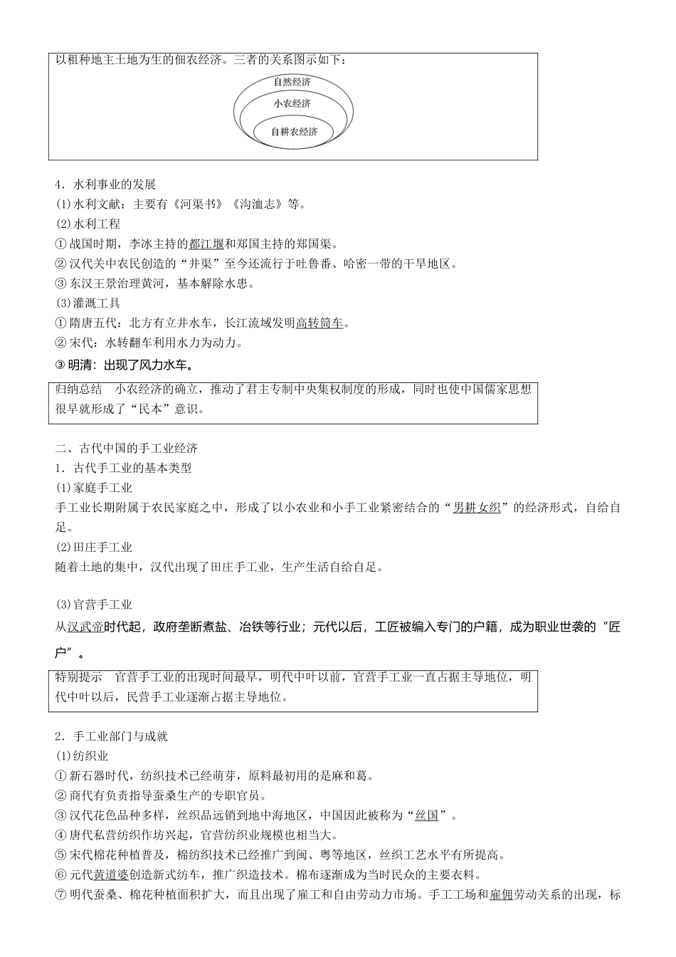度高考历史一轮复习 专题六 古代中国经济的基本结构与特点 第18讲 古代中国的农业经济和手工业经济学案-人教版高三全册历史学案_第2页